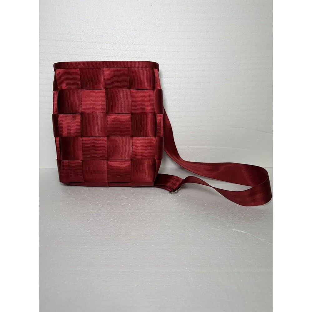 Harveys Original Seatbelt Bag Burgundy Woven Messenger Crossbody Made in USA
